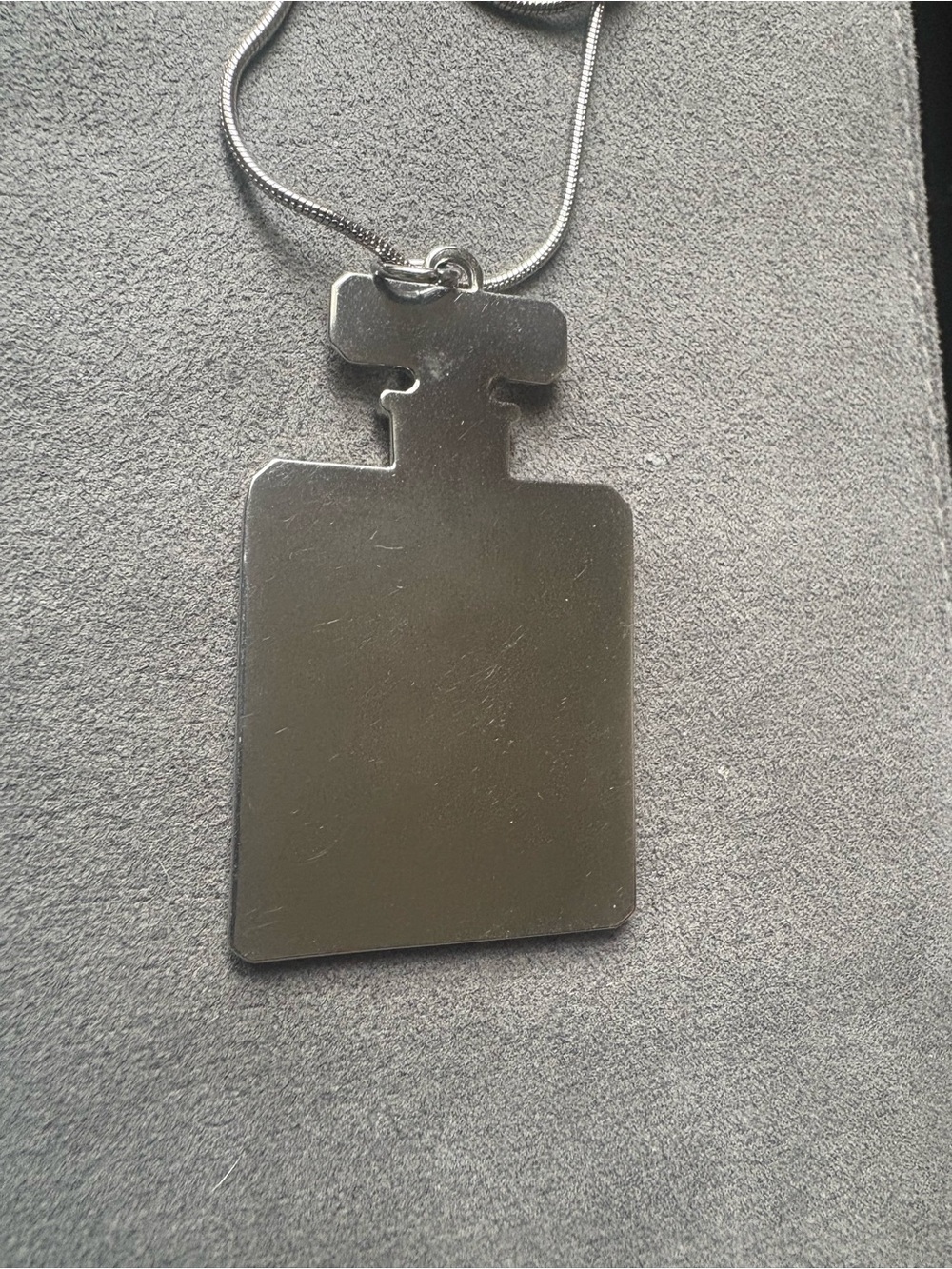 CHANEL N°19 Silver Toned Necklace GUC - Picture 4 of 9